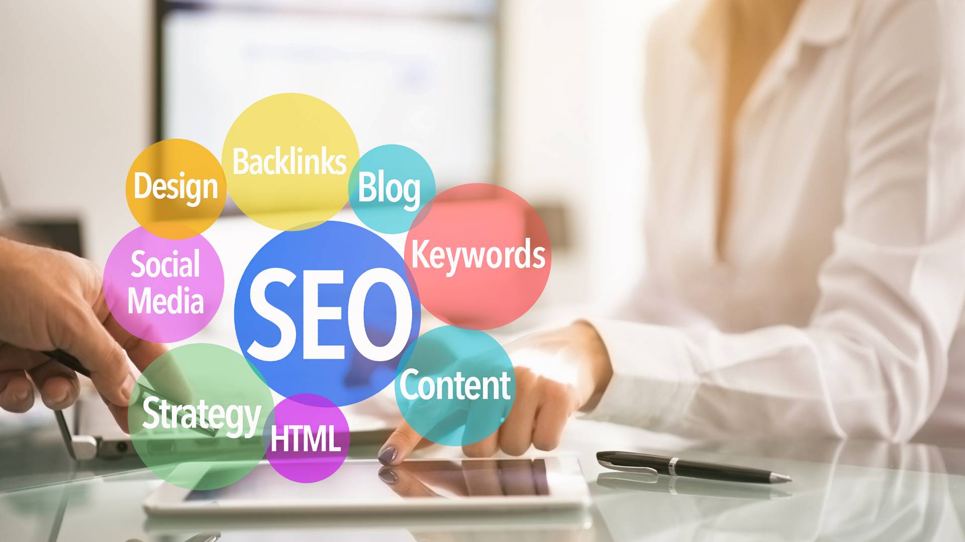SEO strategy, marketing services, web design and analytics